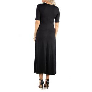 24Seven Comfort Apparel Womens Womens Casual Maxi Dress